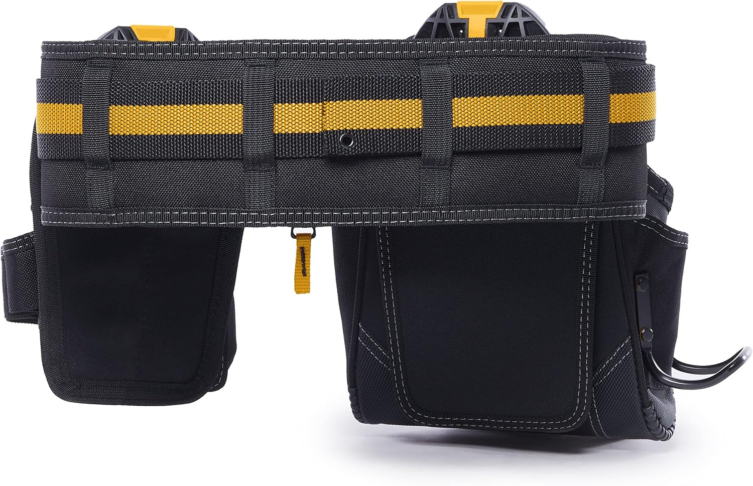 Cliptech 3-Piece Modular Tool Belt Set with Rugged Pouches and Padded Belt
