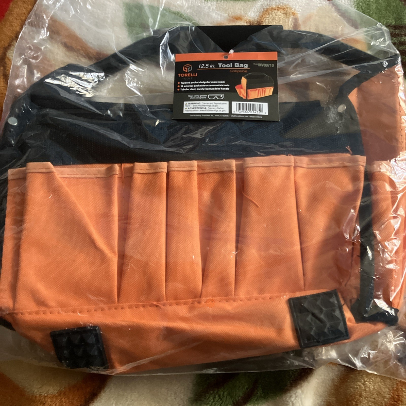 Torelli Tool Bag Collapsible 12.5 inch 14 pockets Tubular Steel Padded Handle