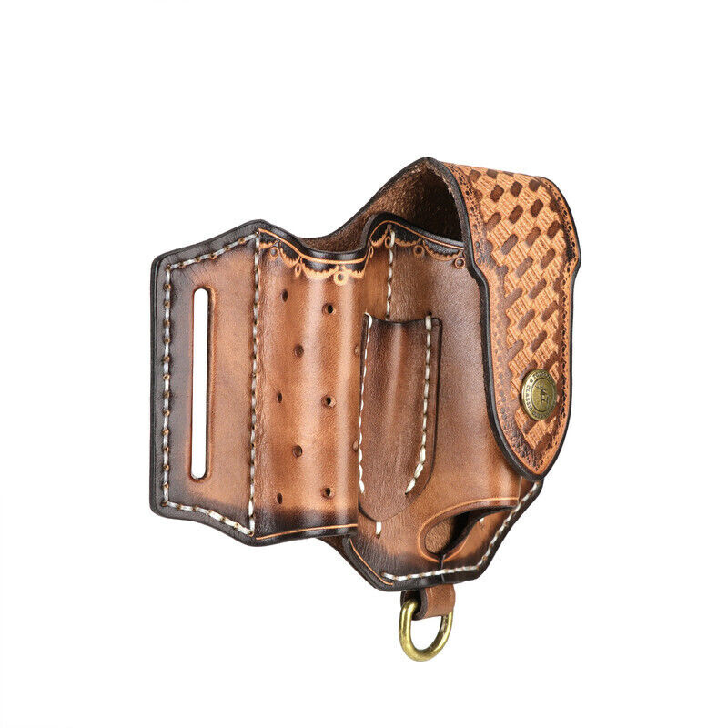 Leather Pocket Knife Sheath EDC Multitool Plier Belt Pouch Tools Holster-TOURBON
