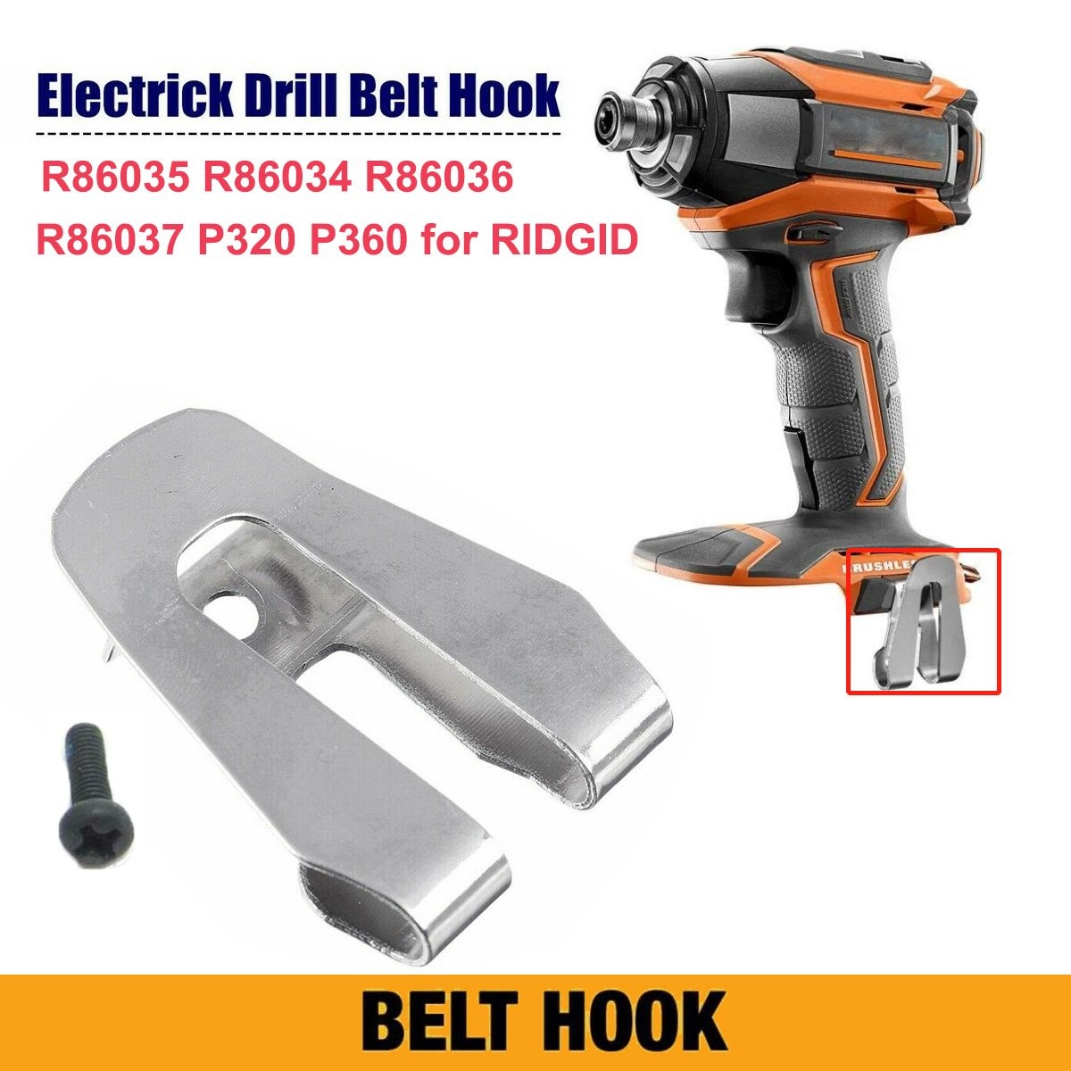10PCS Belt Clip Hook w/Screws For Ridgid 18V R86035 R86034 R86036 R860054 Tools