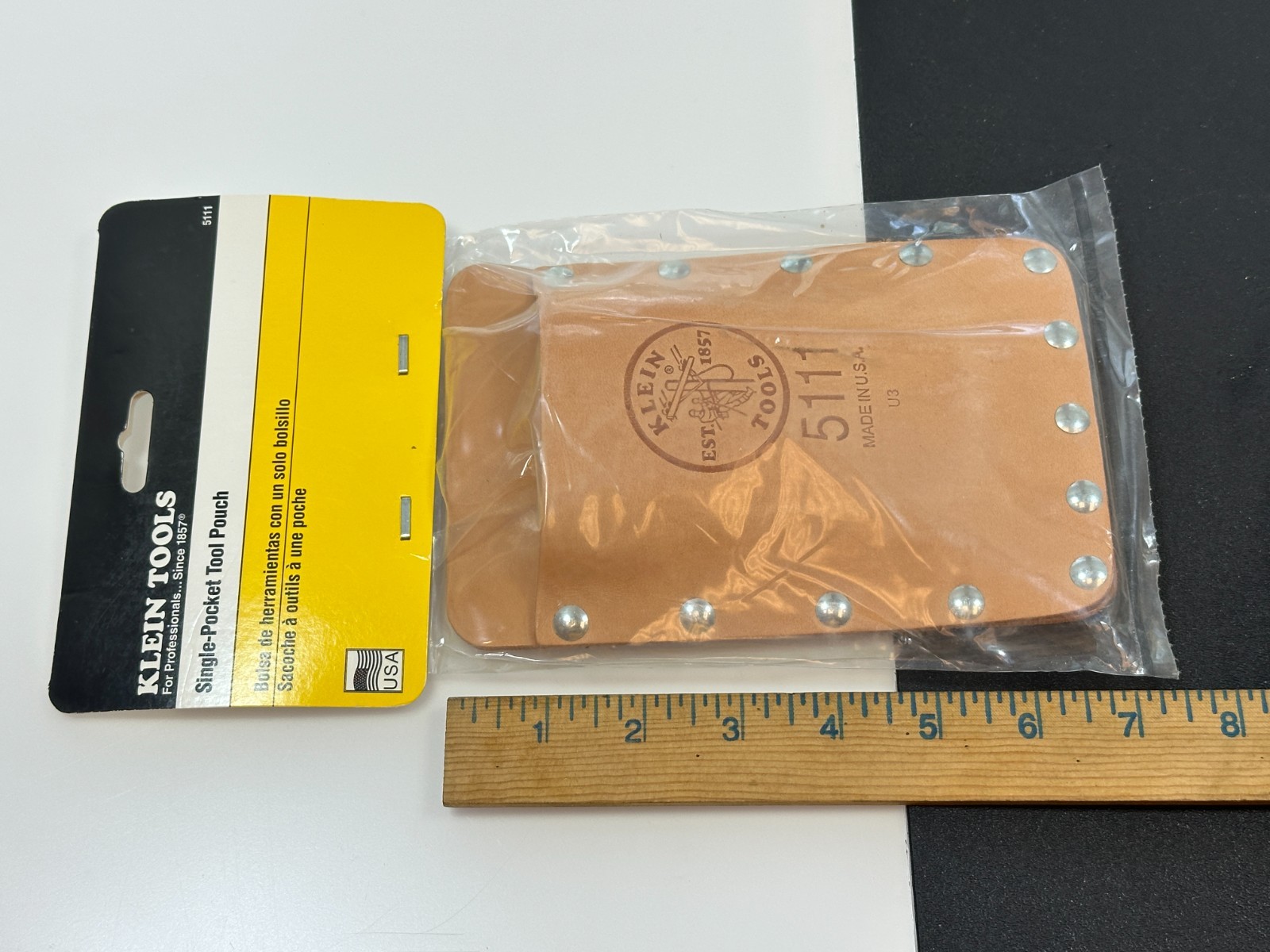 🇺🇸 Klein Tools USA 5111 Single Pocket BROWN (Rare) Leather Tool Pouch, NOS NEW
