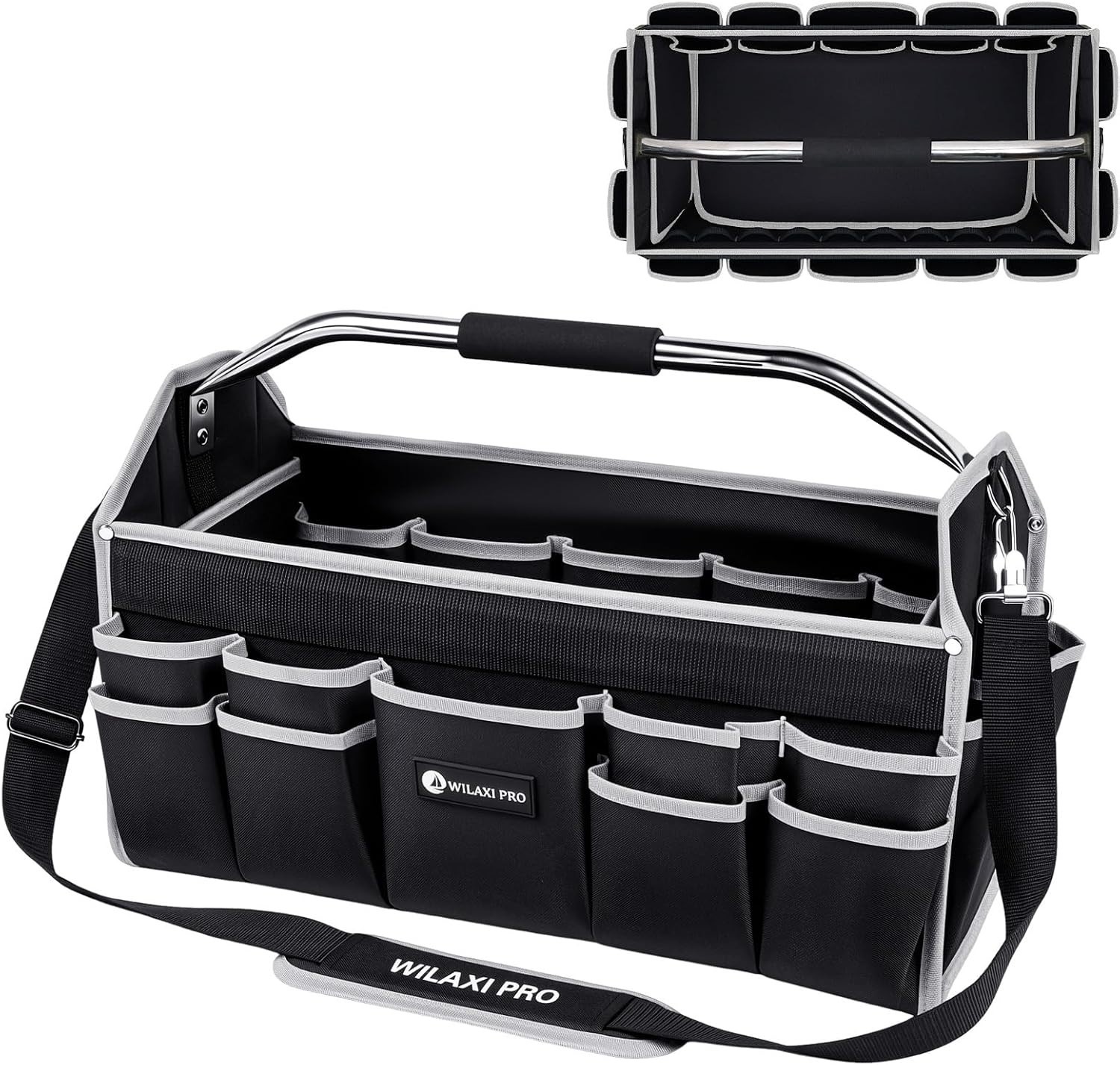 Versatile 20in Heavy Duty Tool Organizer with Adjustable Strap & Padded Handle