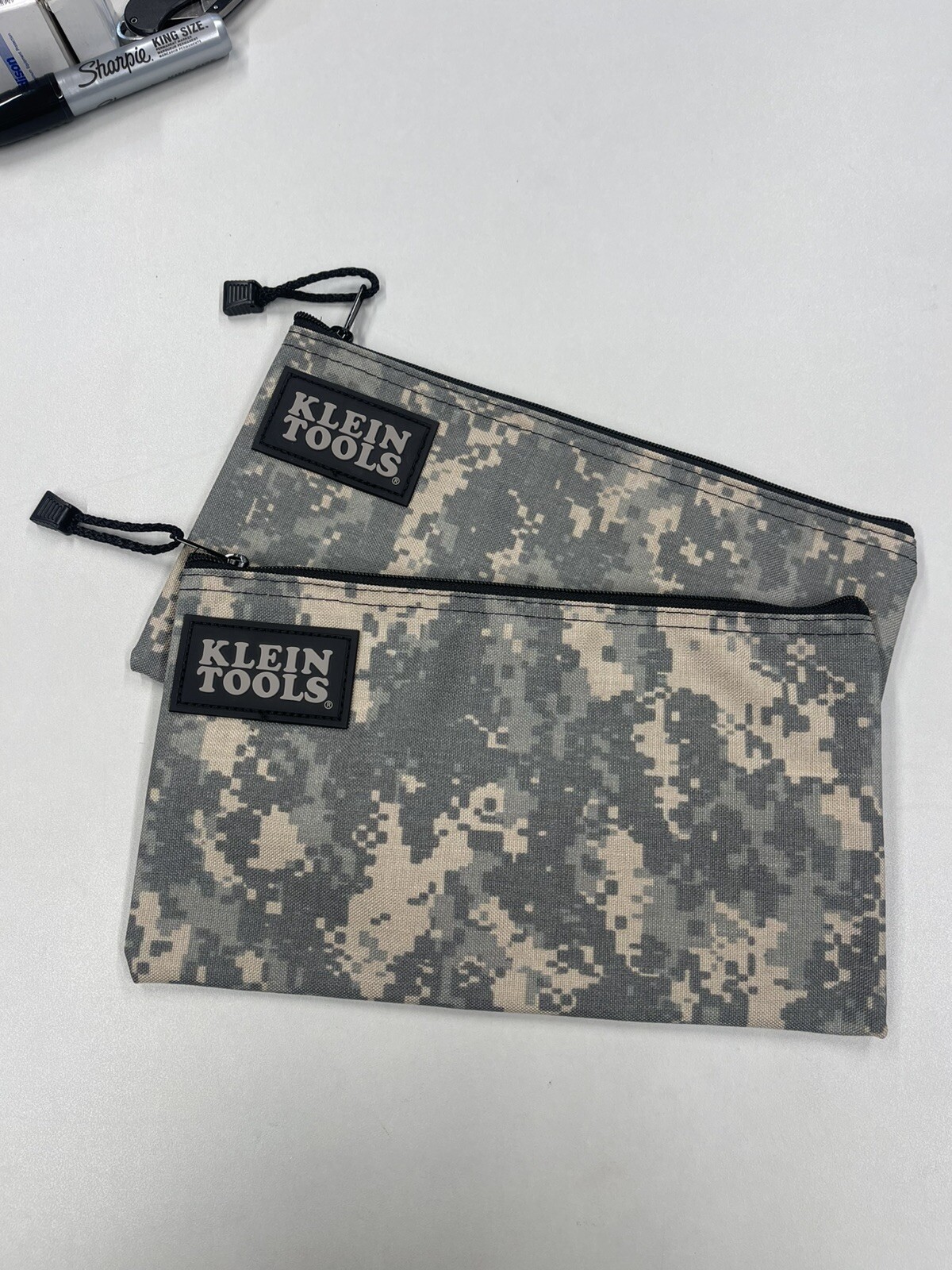 PACK OF TWO Klein Tools 5139C 12-1/2-Inch Cordura Camouflage Zipper Bag