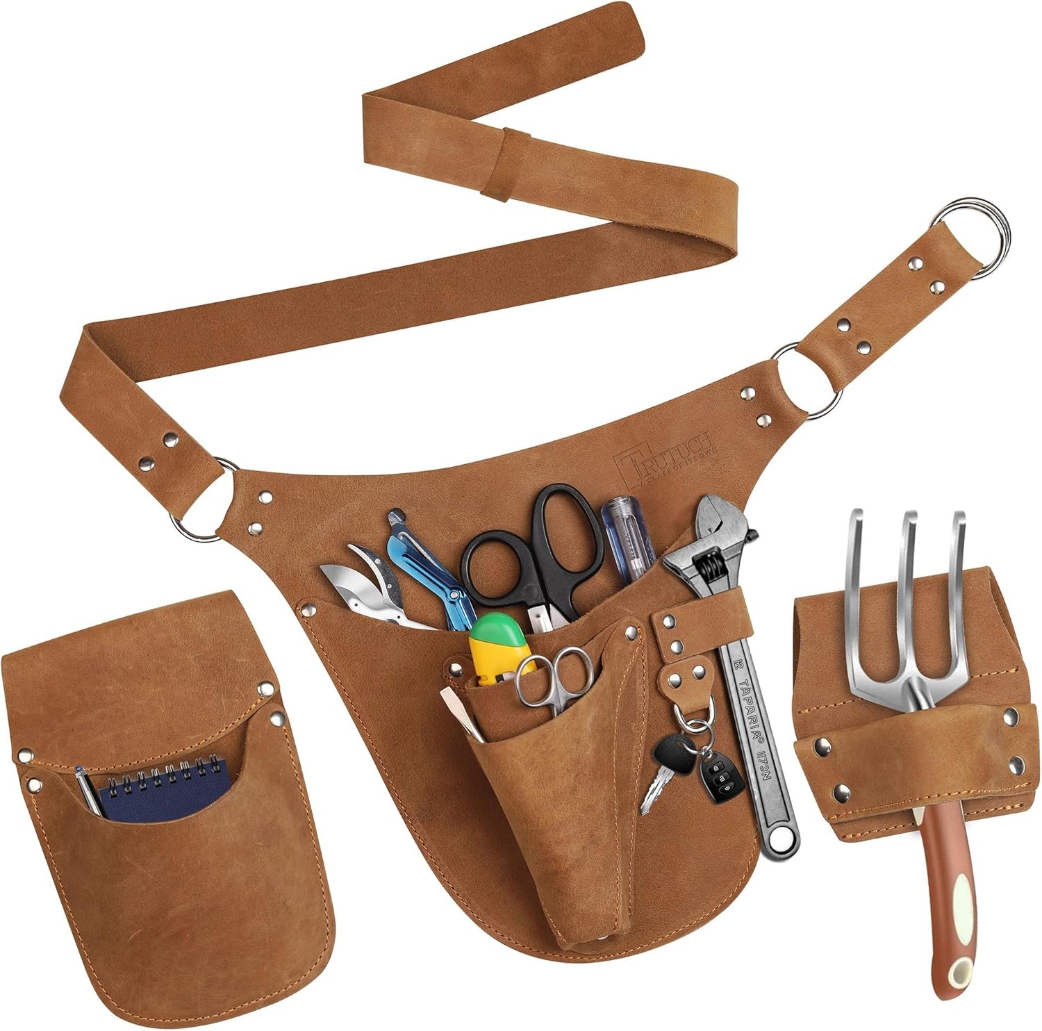 Leather Garden Tool Belt for Men Women Gardener Apron