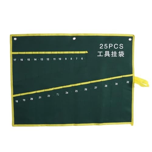 Canvas Tool Roll Wrenches Bag Portable Storage Organizer with 25 Pockets
