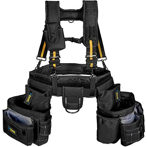 Bravex Tool Belt Suspenders Tool Vest Ultra Anti-Wear Tool Belt 21-Pocket Pro Fr