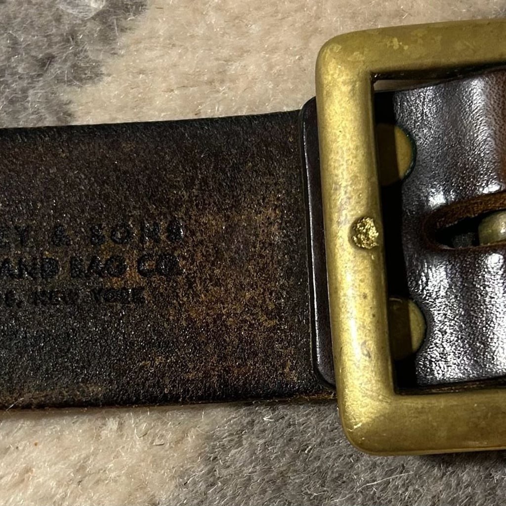 Stanley & Sons Apron and Bag Co. Brown Leather Belt with Solid Brass Buckle