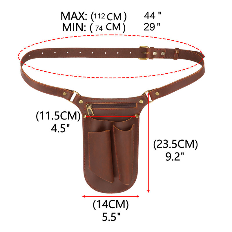 TOURBON Leather Gardening Belt Pouch Florist Organizer Waist Bag Tools Holster