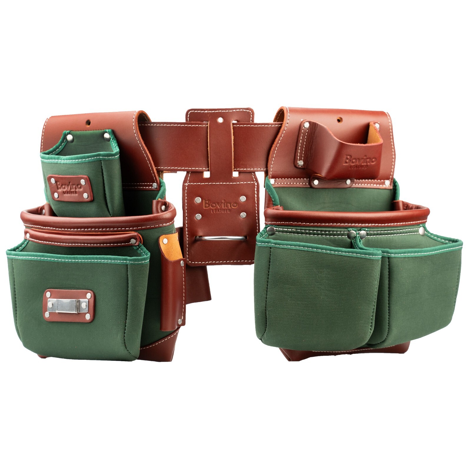 Bovino Leather Nylon Tool Belt , 21 Pockets Framer Belt, Durable Tool Pouches