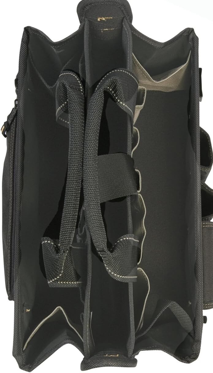 Stylish CLC 16 In. Tool Bag with Adjustable Strap and Parts Tray Included