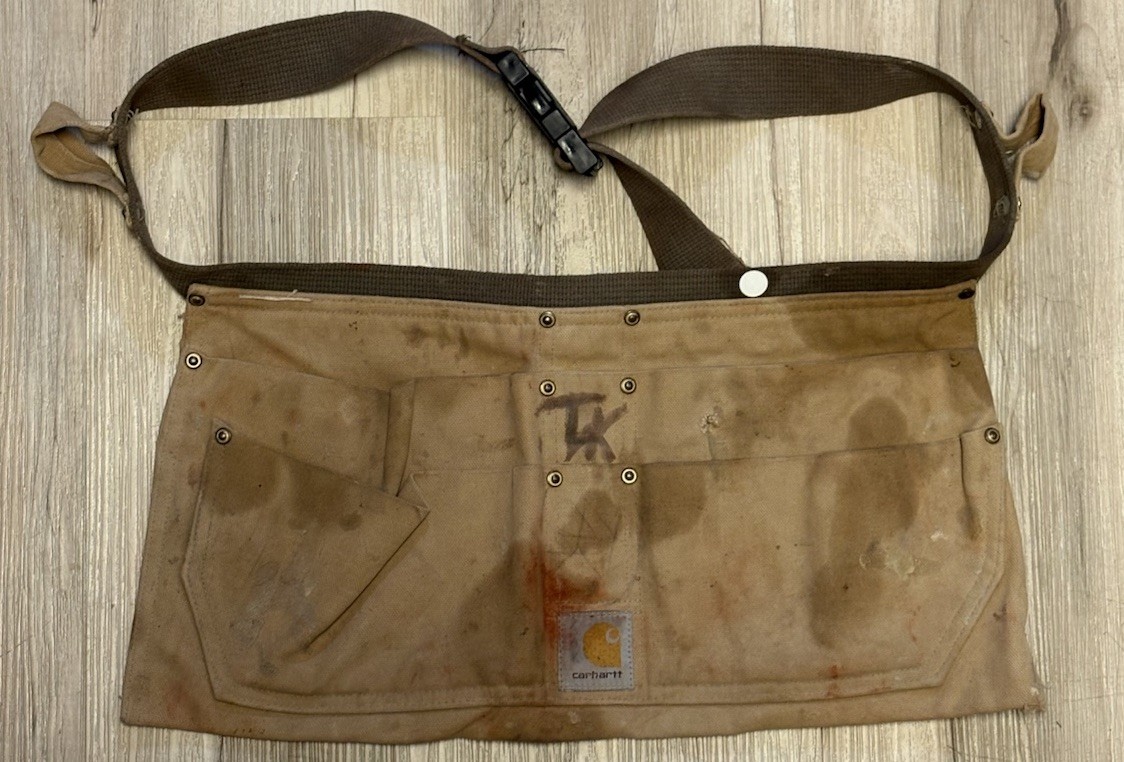 Carhartt Duck Nail Canvas Brown Tool Belt Server Apron Adjustable Distressed