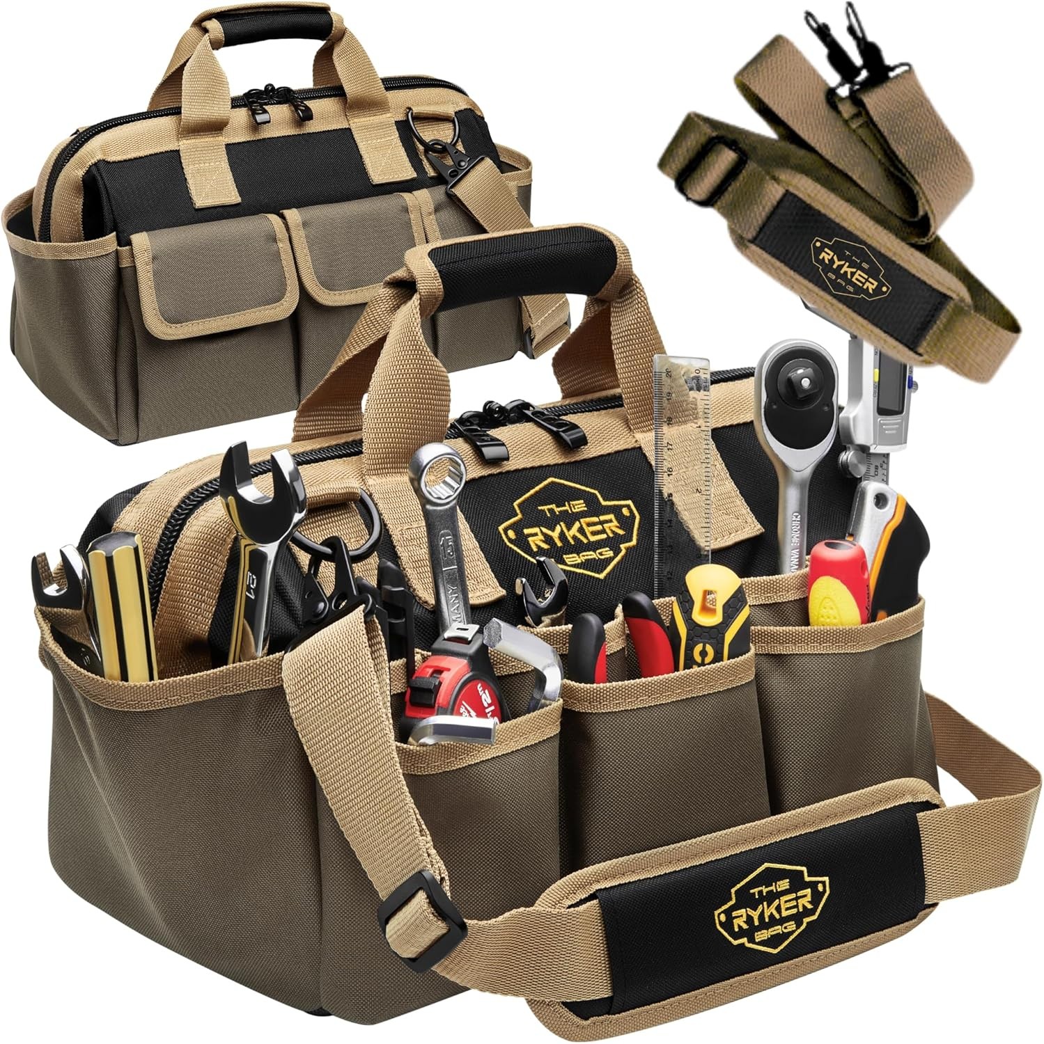 Ryker Heavy Duty Tool Bag 14 Inch 22 Pockets for Mechanic