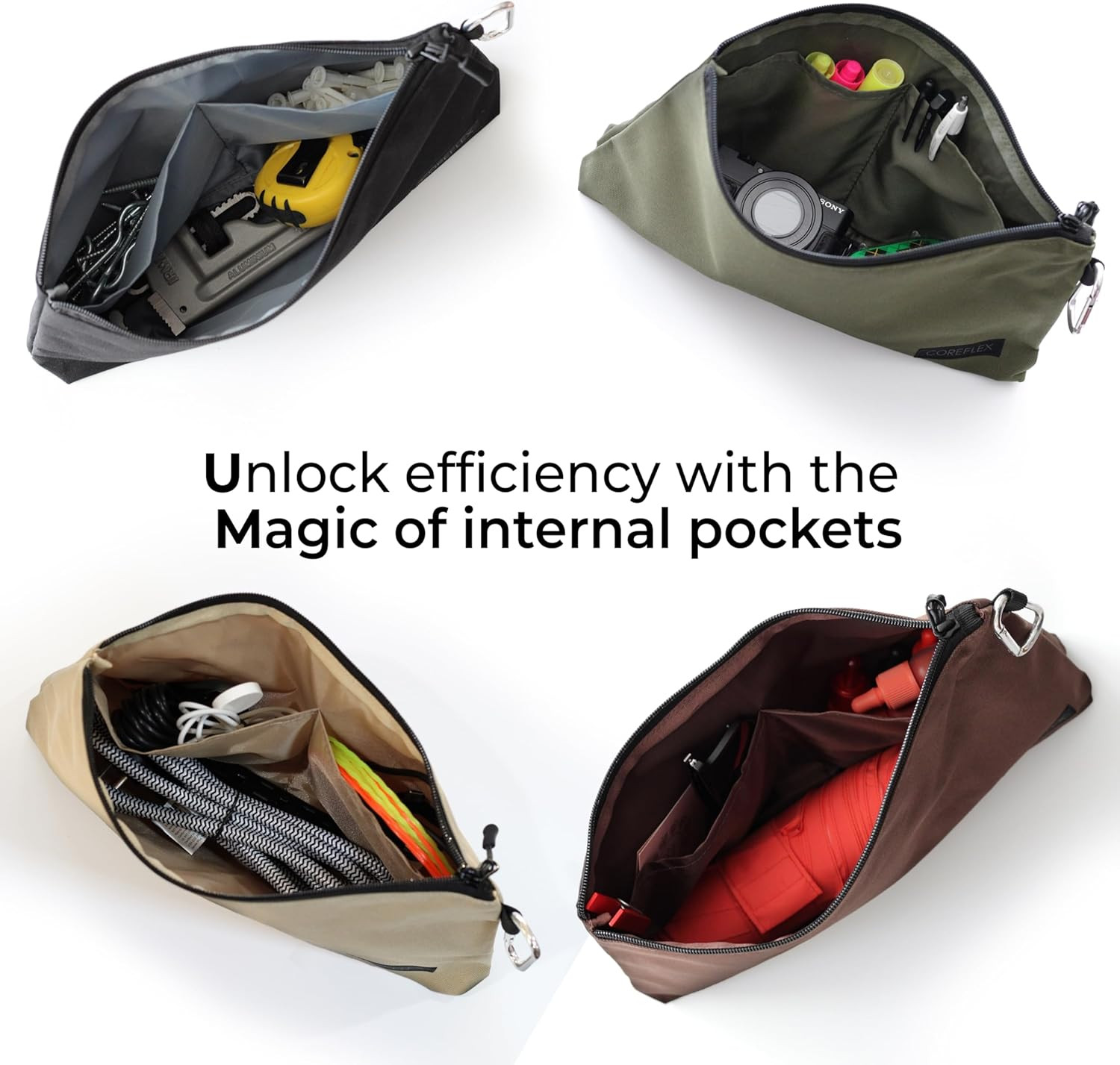 COREFLEX Premium Tool Pouch Zipper Bag, Small Tool Bag, Multipurpose Storage Pou