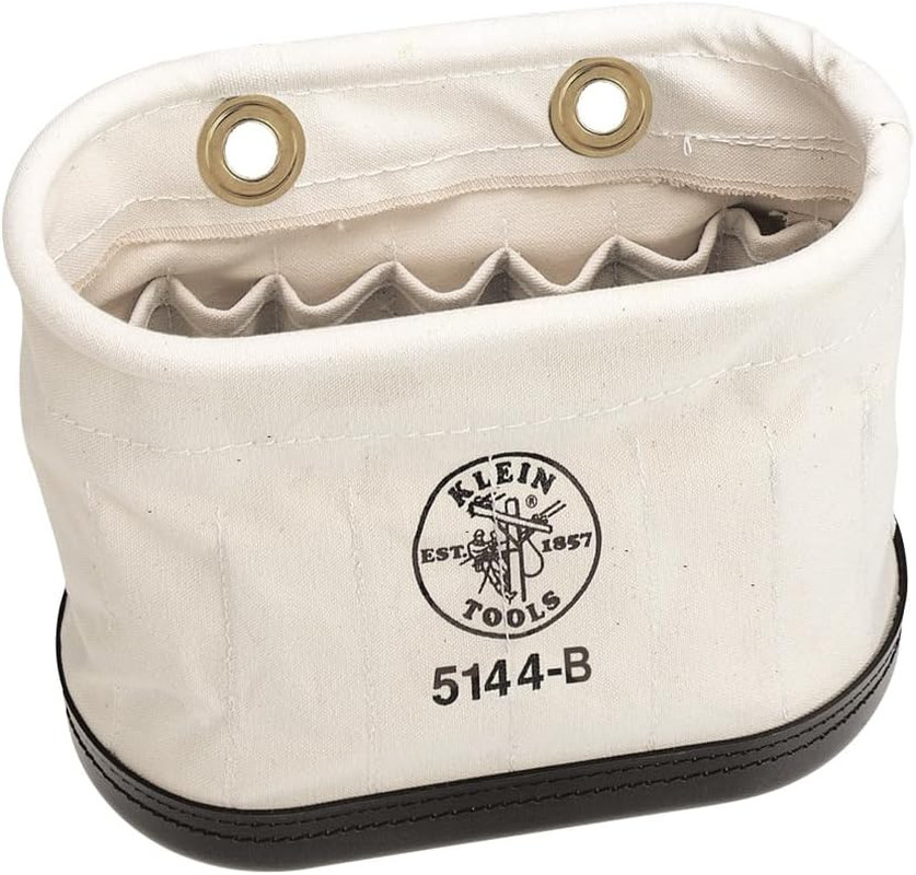 5144B Canvas Bucket, Aerial Oval Tool Bucket with Polypropylene Bottom, 15 Inter