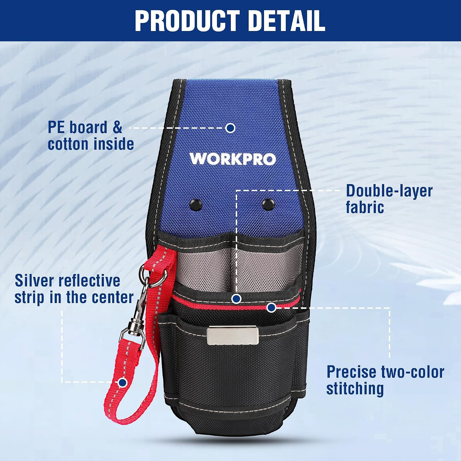 Small Electrician Tool Pouch, Compact Durable Tool Bag with Multiple Po
