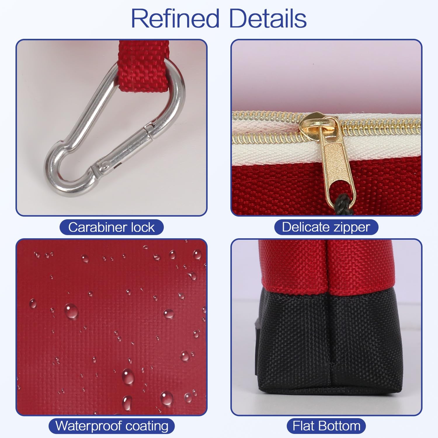 Tool Pouches with Zipper, Water Resistant Small Tool Bags, 1680D Oxford Utili…