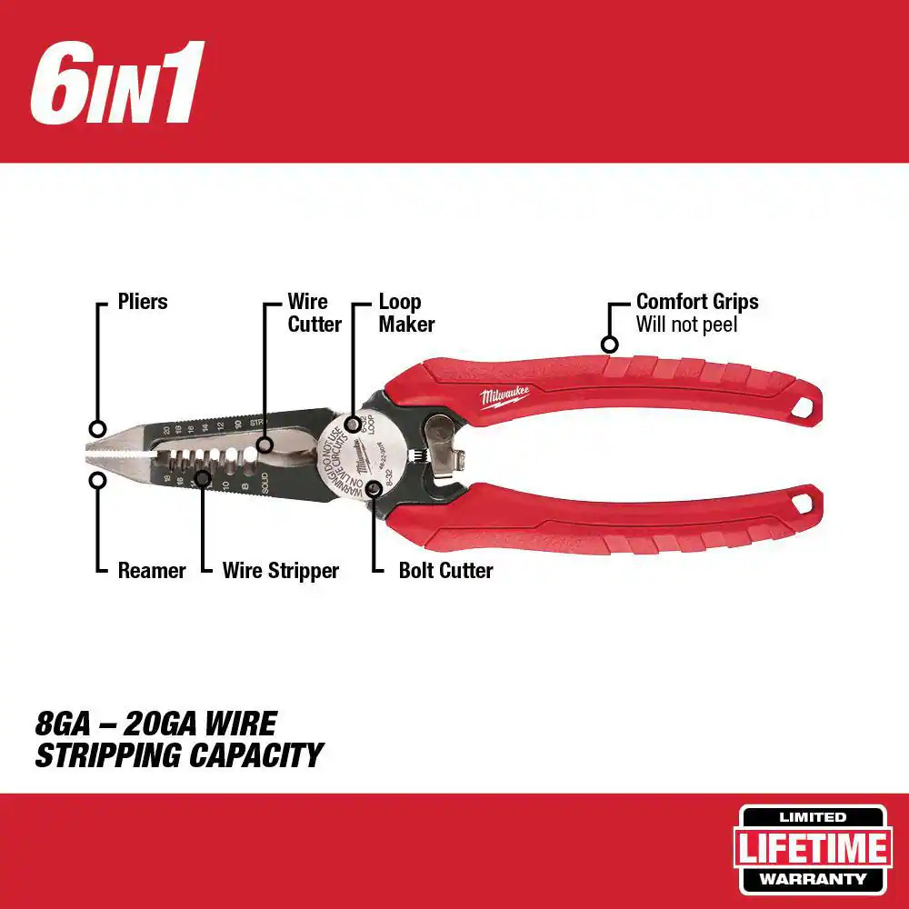 15 In. PACKOUT Backpack and Combination Electricians 6-In-1 Wire Strippers Plier
