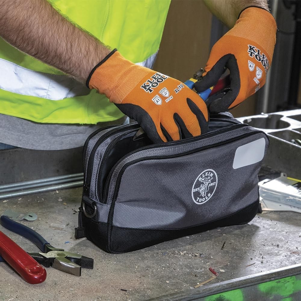 Water-Resistant Tool Pouch with D-Rings – 12”L x 7”H for Easy Access