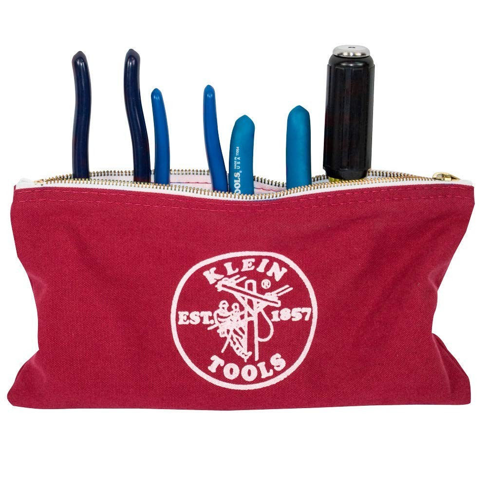 Utility Tool Bag Set – 4-Pack Canvas Zipper Pouches, 12.5″x7″, Multi-Color