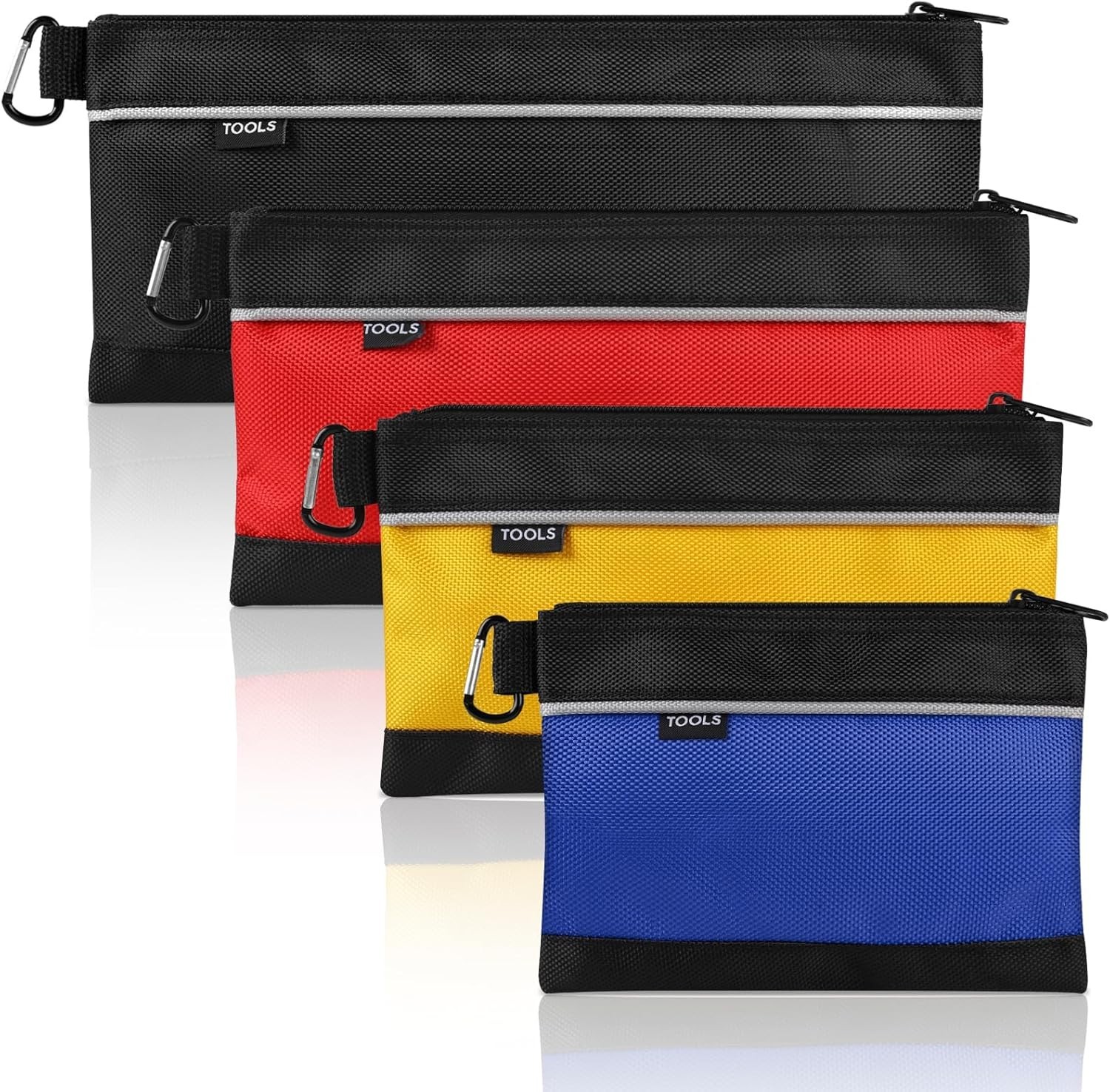 4 Pack Waterproof Tool Pouches in 1680D Oxford Fabric for Ultimate Organization