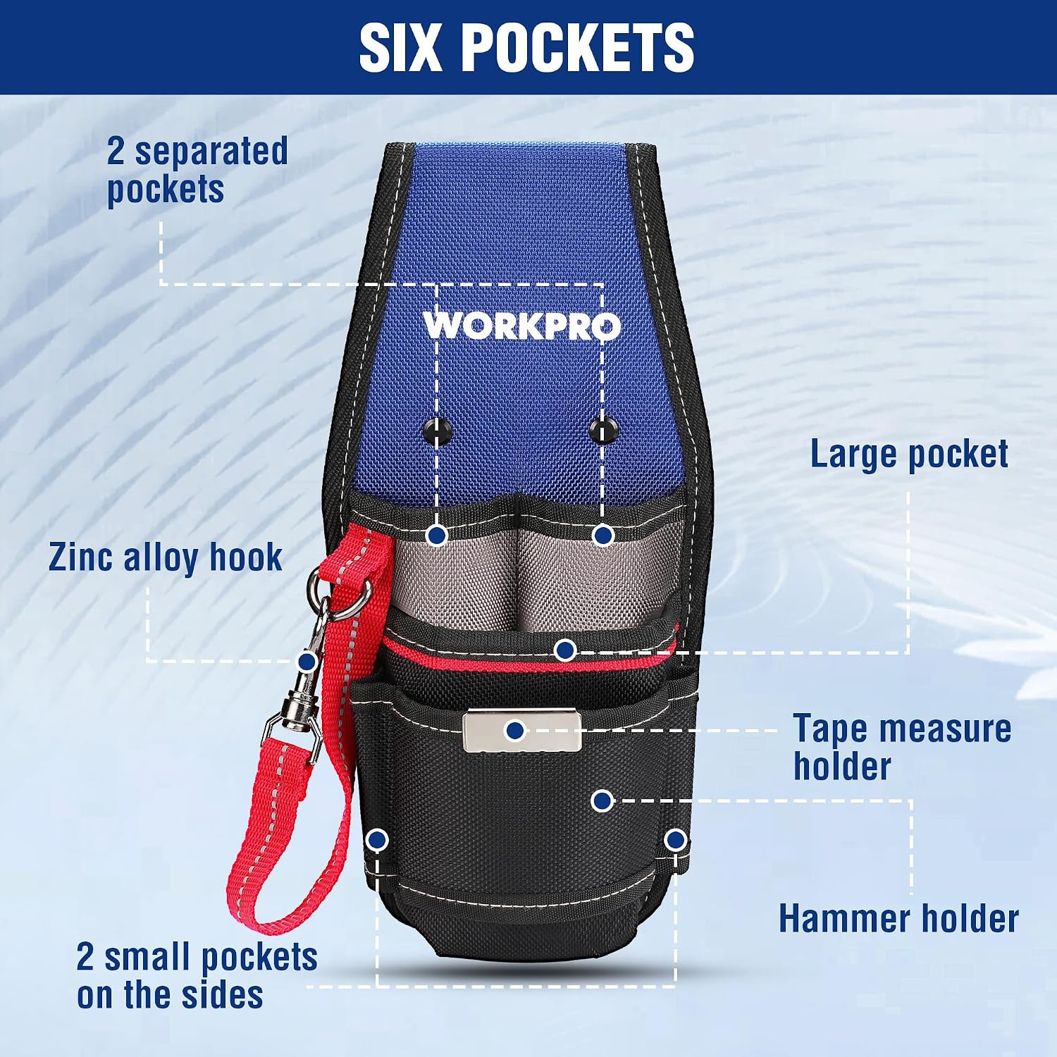 Small Electrician Tool Pouch, Compact Durable Tool Bag with Multiple Po
