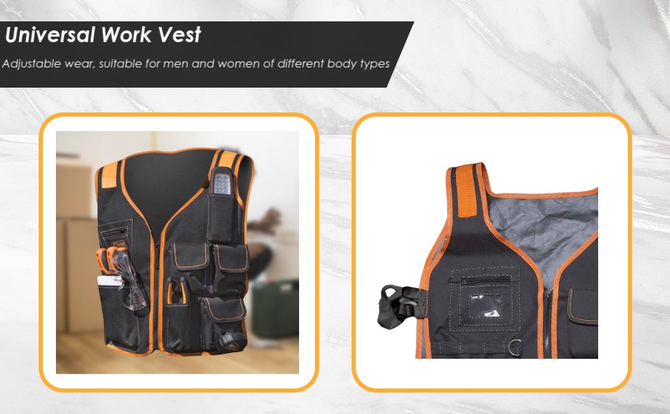 Tool Vest Work Vest for Men with Pockets Universal Storage Waist Bag Tool Vest