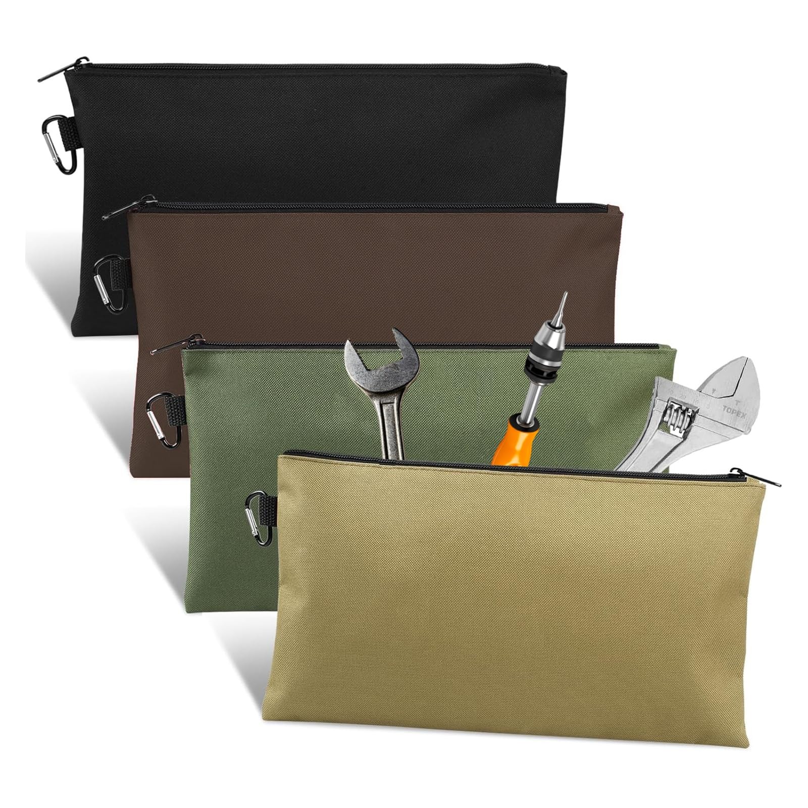 4Pcs Premium Tool Bag Set,12 inch Zippered Pouch with Small, Color 1