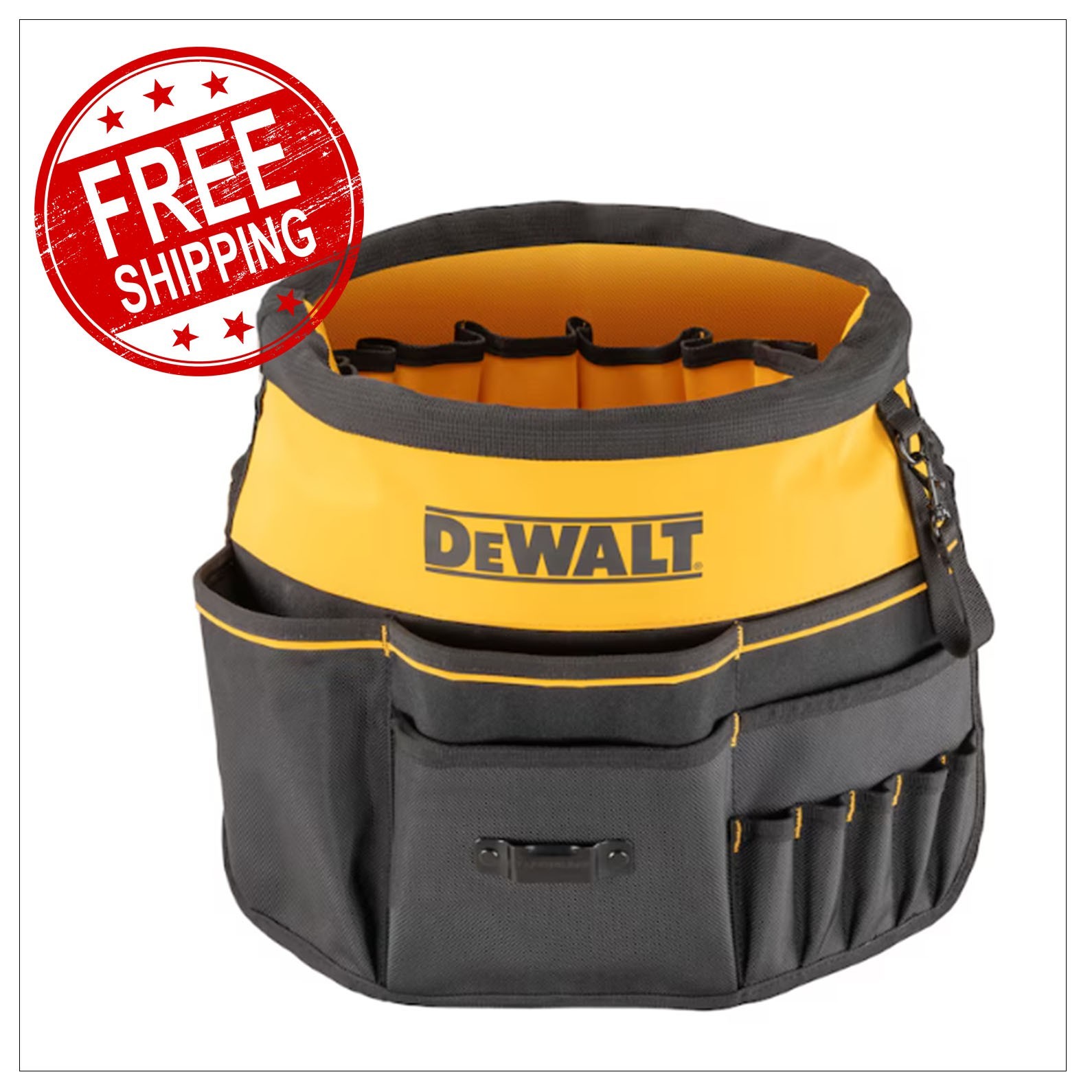 DEWALT Black – Yellow Ballistic nylon 2 in W x 19.625 in D x 19.75 in L 5 gallon