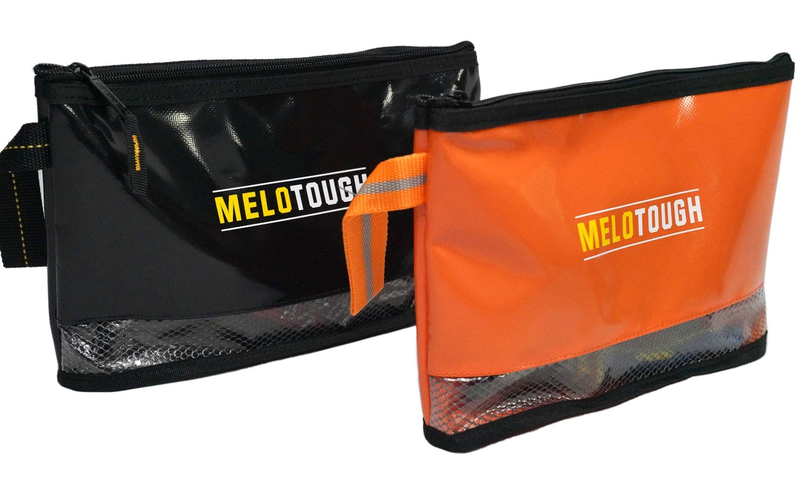 12 Inch Zipper Tool Pouch Multipurpose Small Bag Carry Case Black Orange
