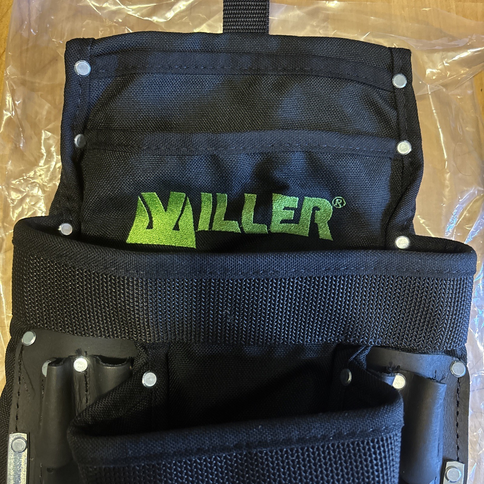 Miller RIA-T7 Large Nylon Tool Bag, Multi-Pouch, 2 Steel Hammer Loops