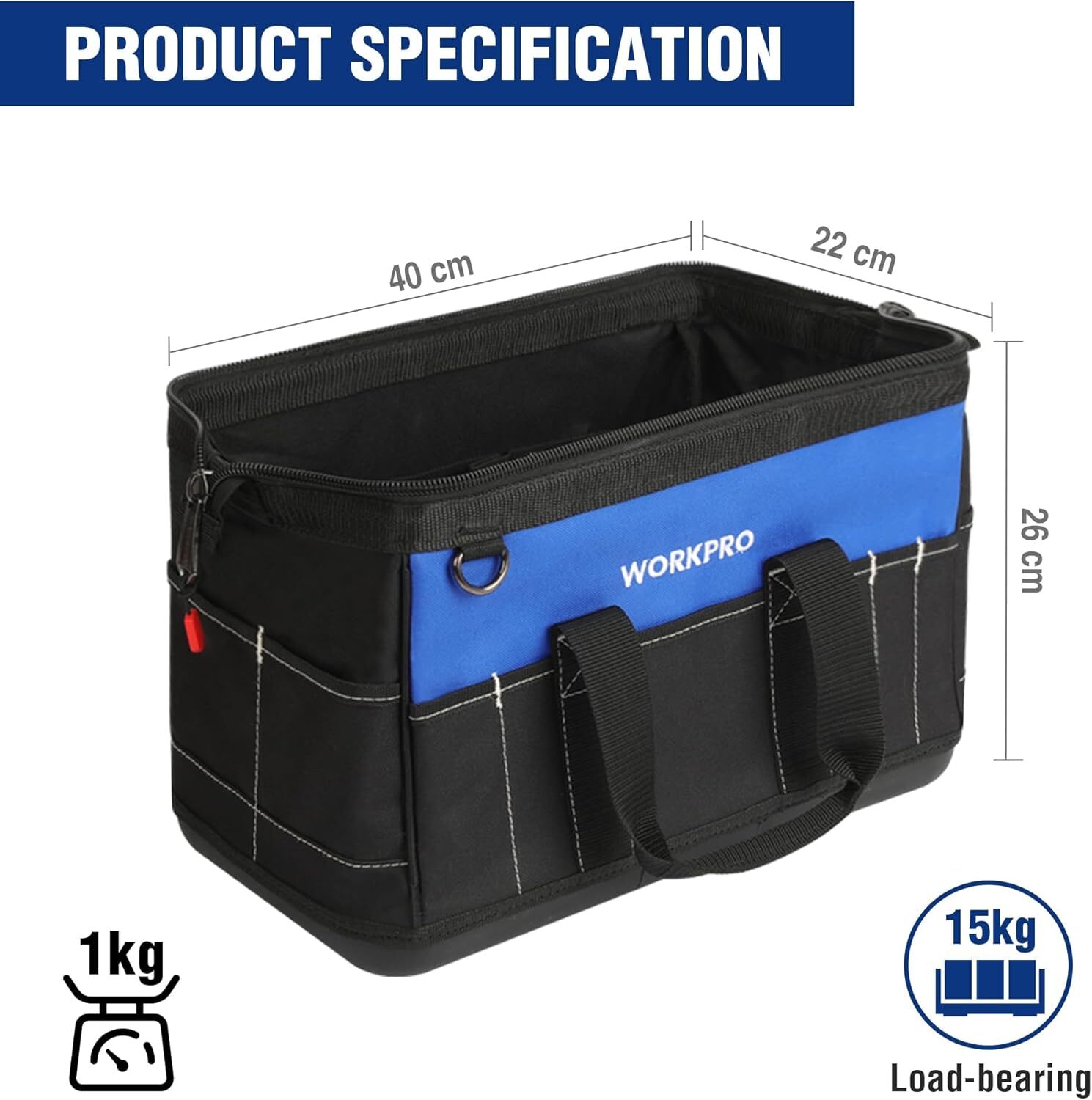 WORKPRO 16-inch Tool Box, Pink Plastic with Metal Latch and Removable Tray