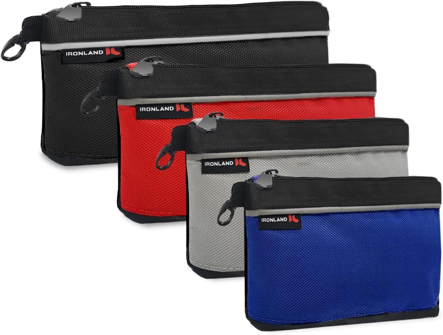 IRONLAND Small Tool Pouches with Zipper Premium Small Tool Bags Waterproof 1680D
