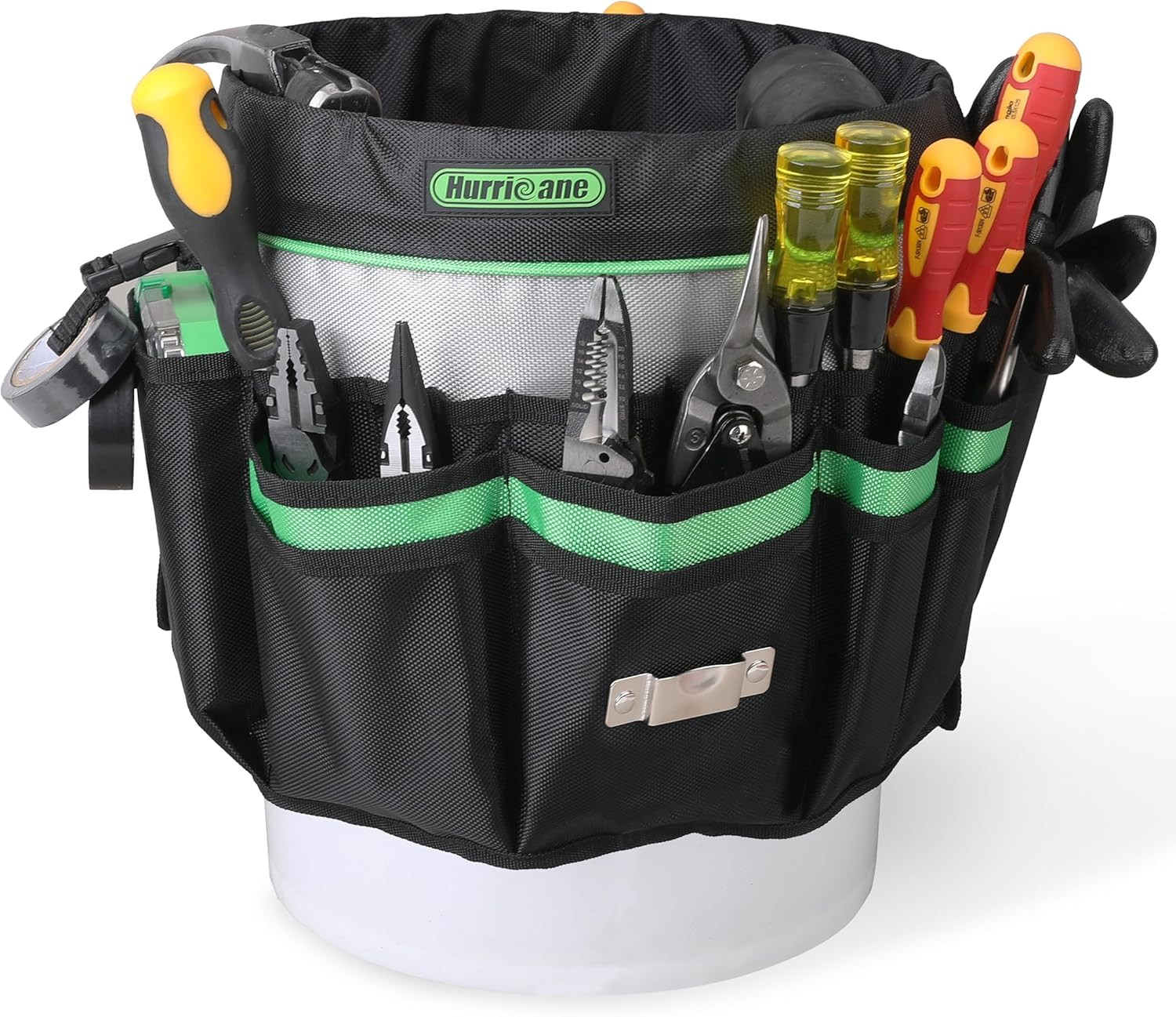 5 Gallon Bucket Tool Bag Organizer, Garden Tool Caddy with 52 Pockets, Waterproo