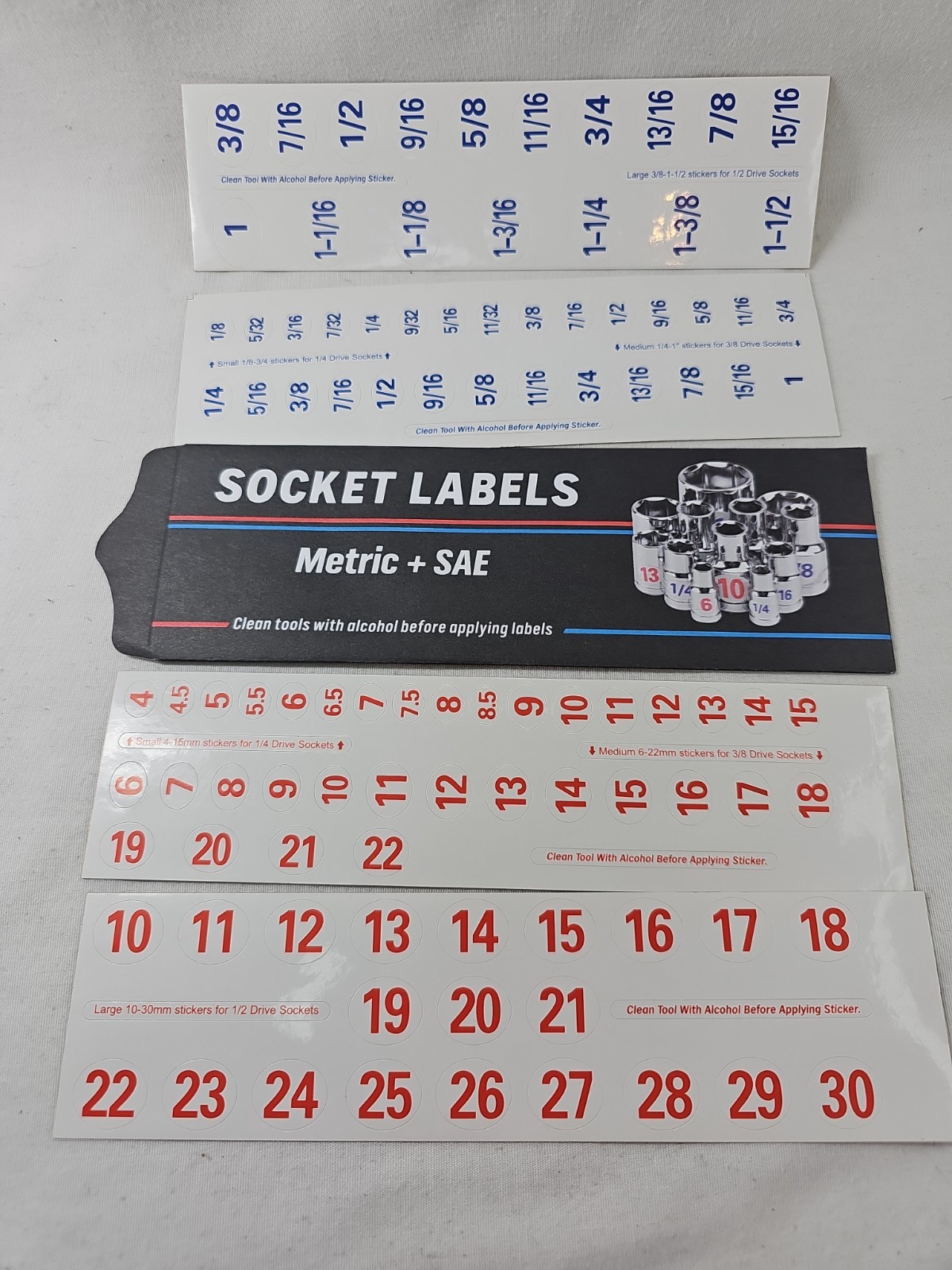 NEW! Socket Labels for SAE and METRIC – Label your socket sets!
