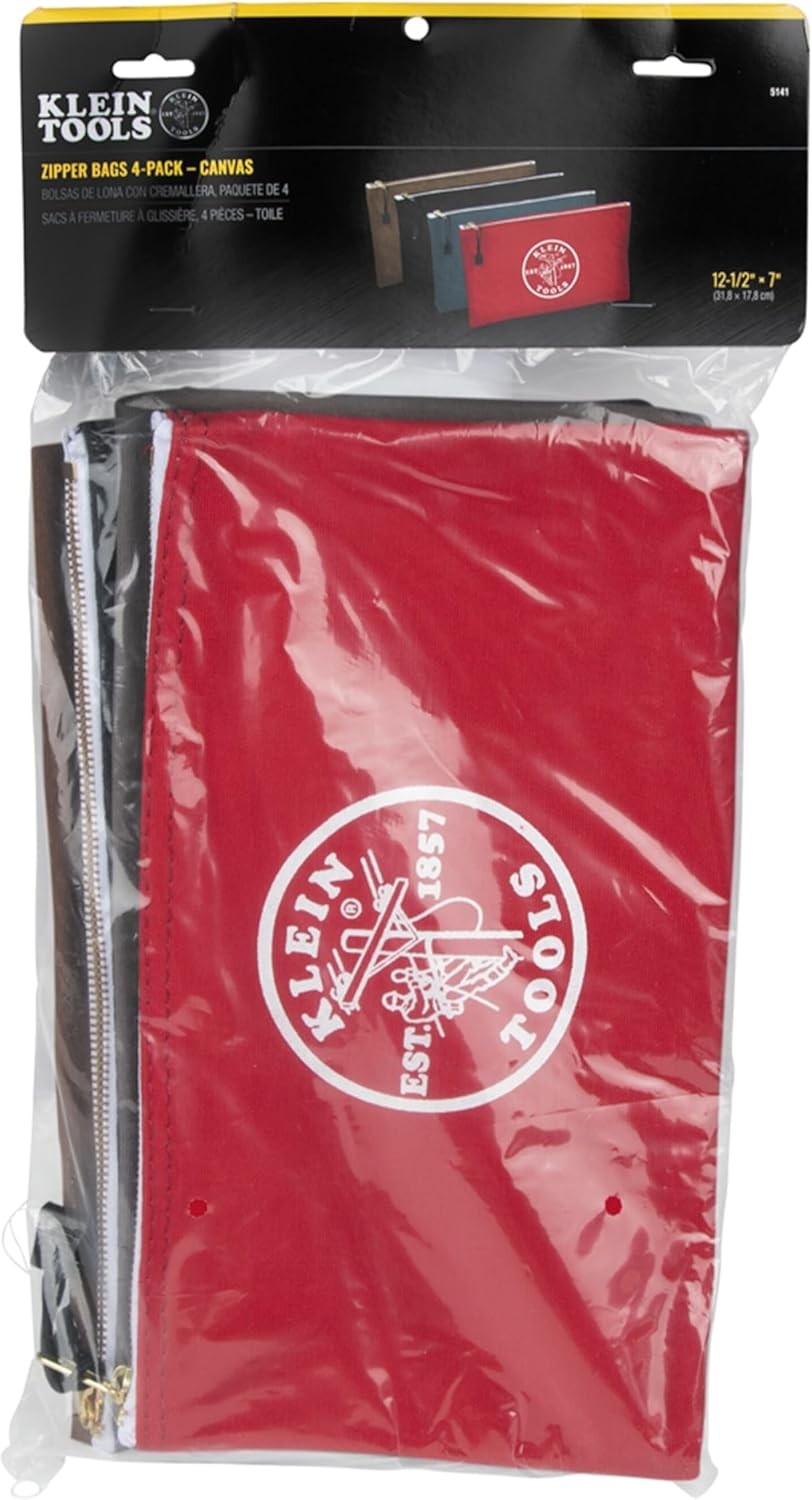 5141 Zipper Tool Bag Pouch Bank Deposit Canvas Utility 12.5 x 7-Inch