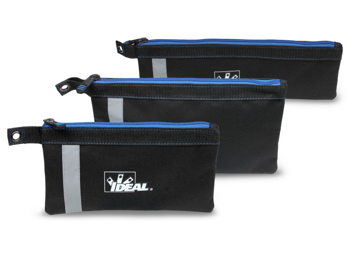 Ideal 37-053 Pro Series Flat Zipper Pouch, 3-Pack
