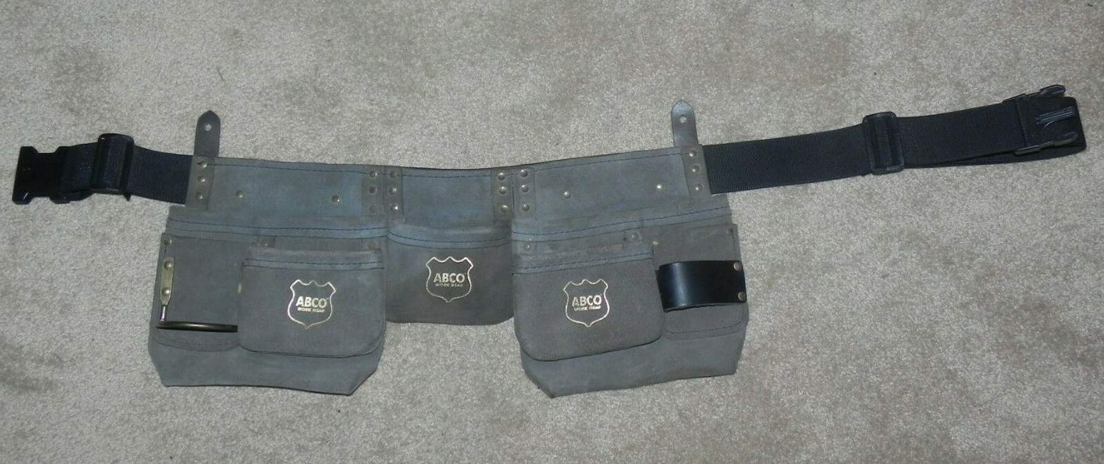 ABCO Work Gear ~ LEATHER CARPENTER, FRAMER TOOL BELT – Free Shipping!