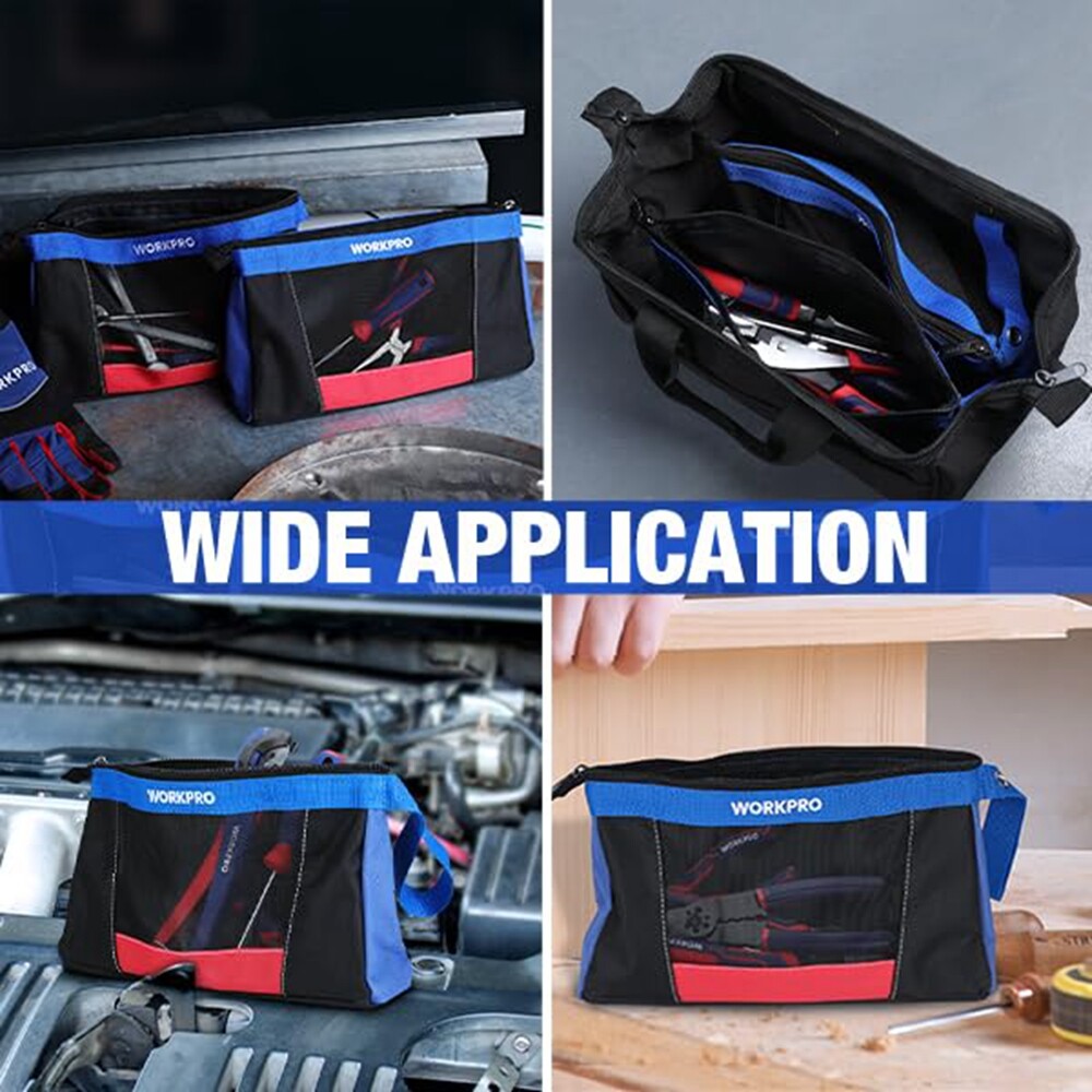 WORKPRO 12″ Tool Pouches with Zipper 2-Pack Utility Bag Pouch for Tool Organizer