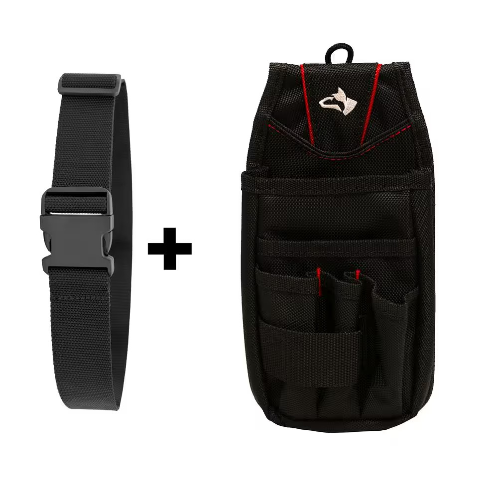 2 In. Quick Release Work Tool Belt with 5 In. 7-Pocket Clip on Utility Tool Belt