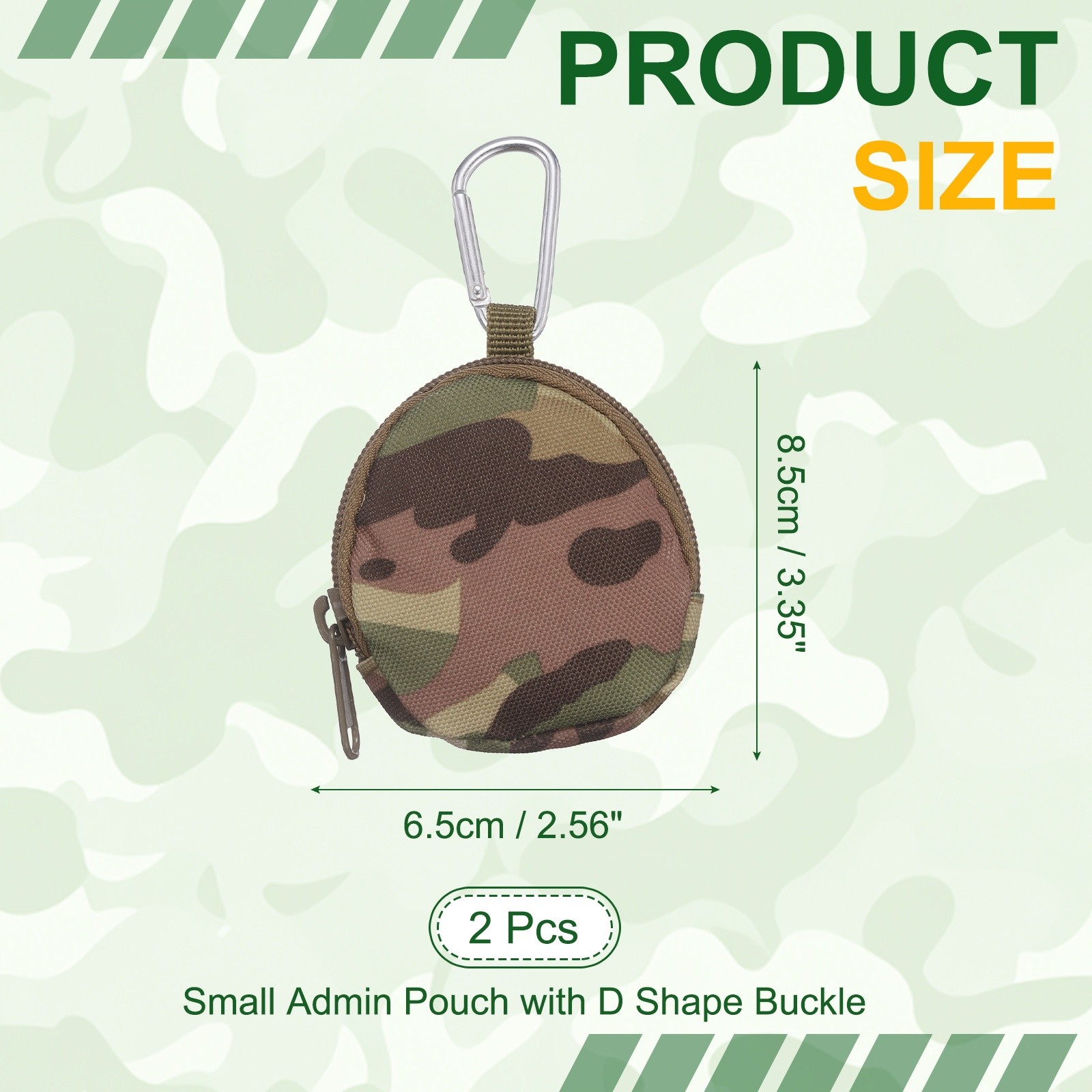 Small Admin Pouch, Mini Pouch Keychain Storage 3.3″x2.6″ & Camouflage & 2Pcs