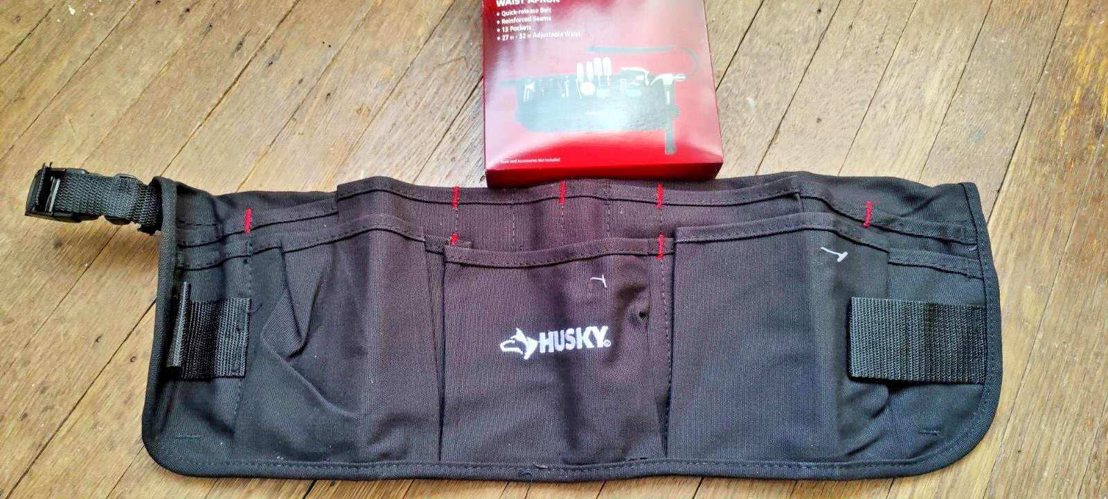 HUSKY 13-pocket Black waist Canvas Bib Tool Belt Apron BRAND NEW