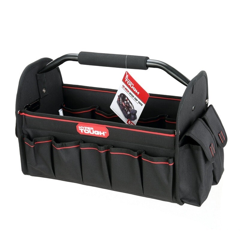 16 Inch Open Tool Tote Bag Storage Organizer W/ Pockets & Tape Measure Holder US