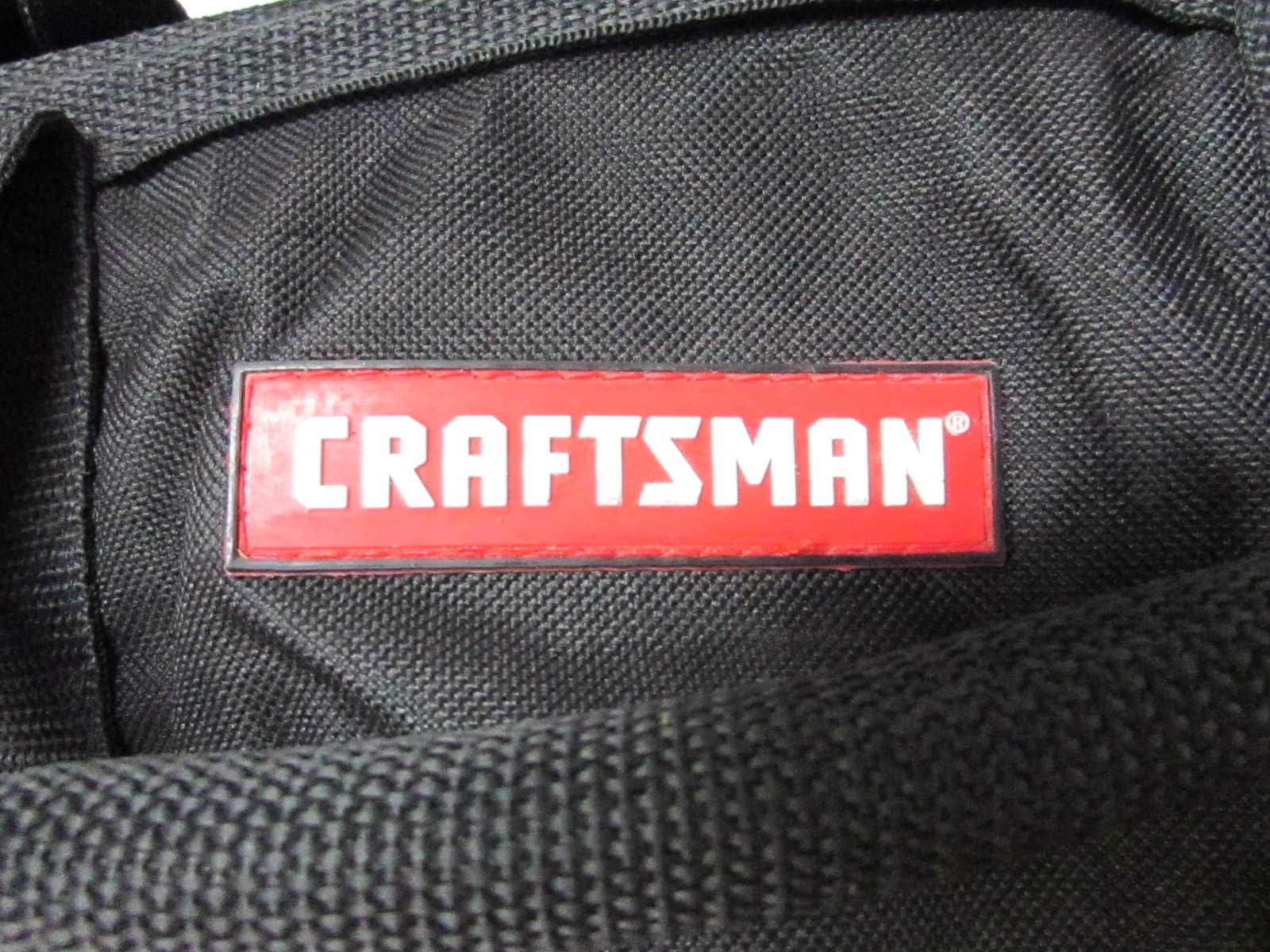 Craftsman Canvas Tool Bag Zipper Mesh Pockets 37537 Black Red Powertool Storage