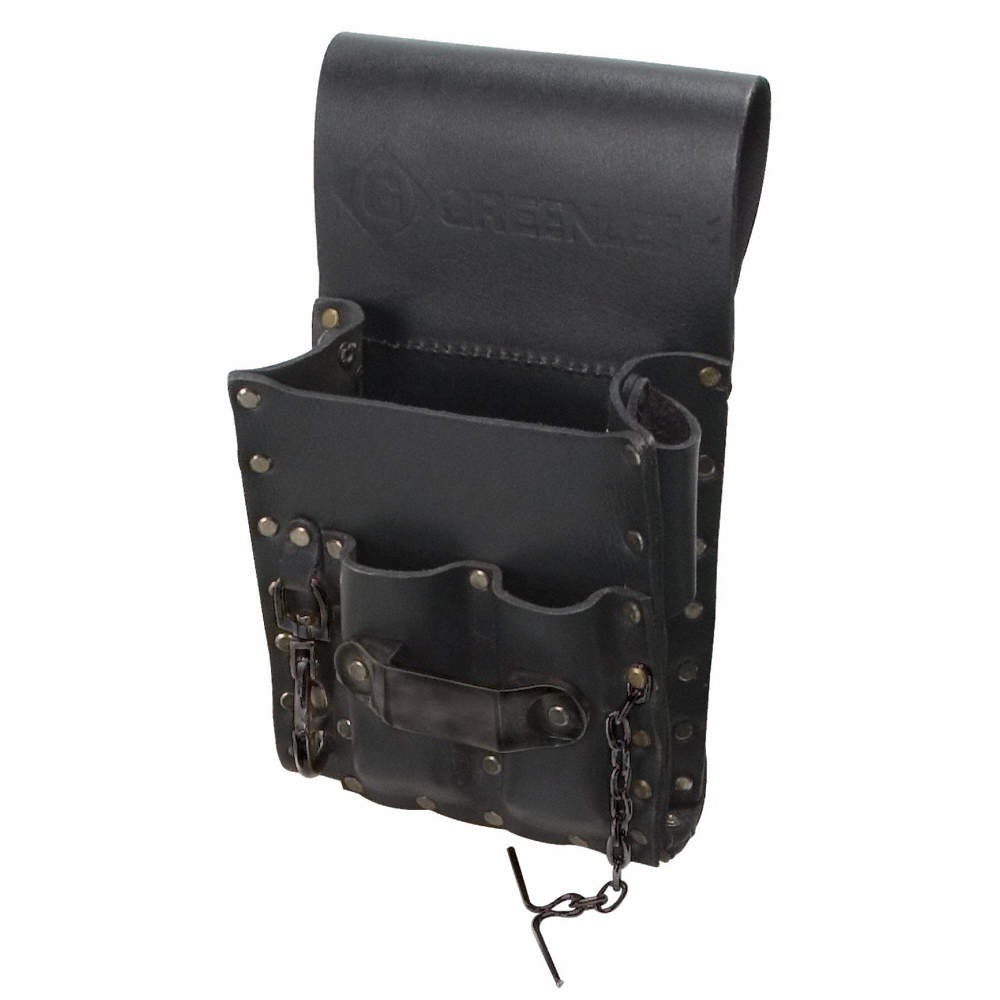 GREENLEE 0258-13 Black,Tool Pouch,Leather 5KPR8