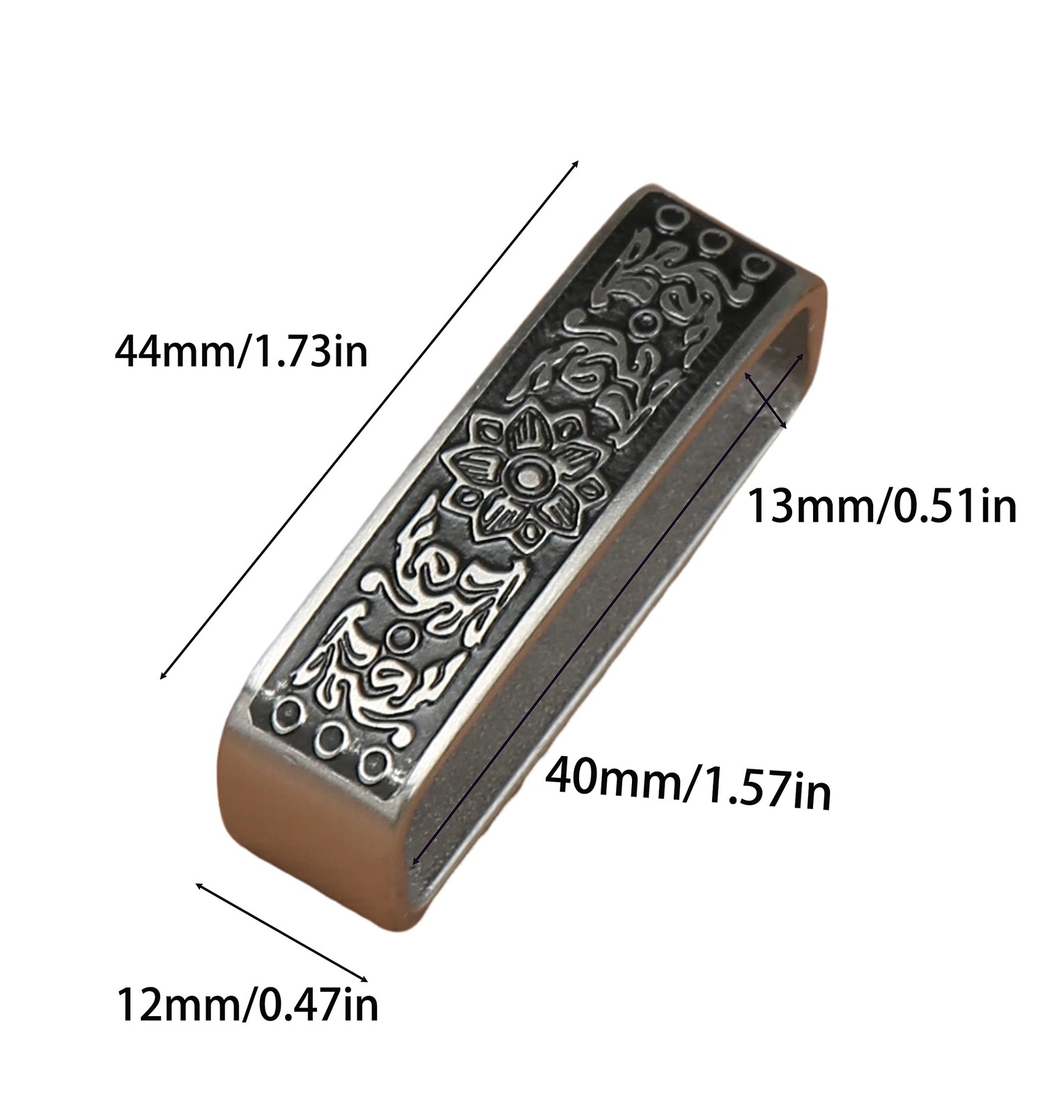 SENWA Stainless Steel Antique Silver Belt Loop-1.6″(40mm) for 1.5″(38mm) Belt