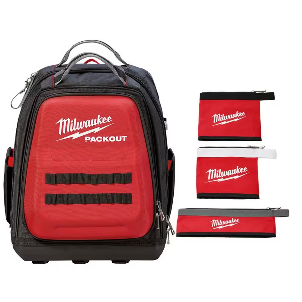 15 In. PACKOUT Tool Backpack with (3-Pack) Multi-Size Tool Bags