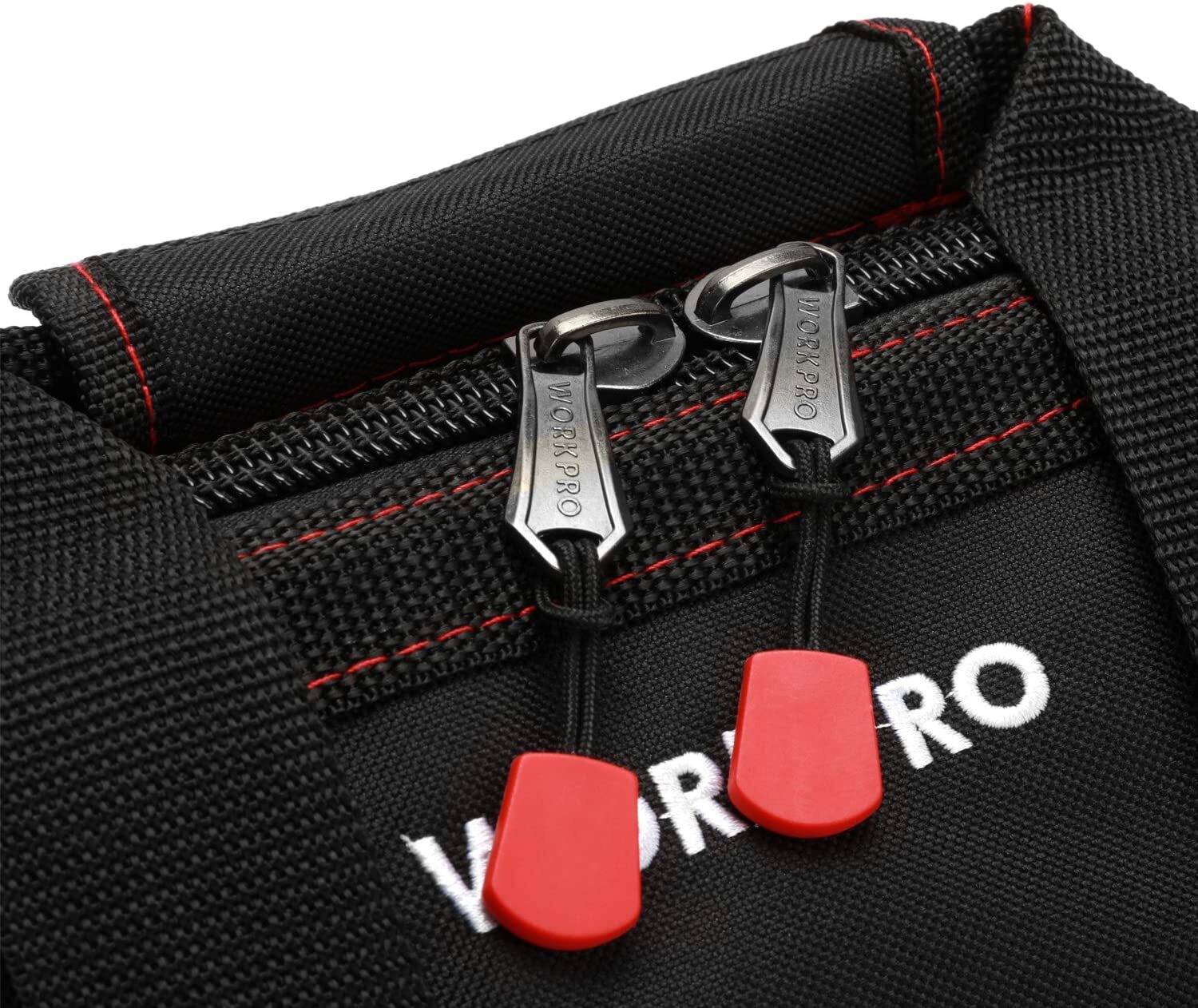 WORKPRO 16″/14″/12″ Close Top Wide Mouth Tool Storage Bag Rubber Base Pocket Bag