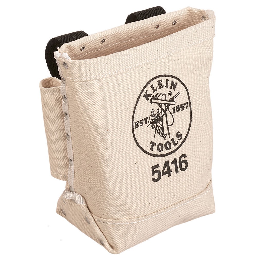 Klein Tools 5416 5 x 10 x 9in Leather Bolt Pouch w/ Bull-Pin Loop Belt Strap
