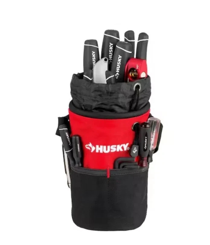 5 In Utility Sack Tool Bag 5 in. 10 Pockets Water Resistant Material – Husky