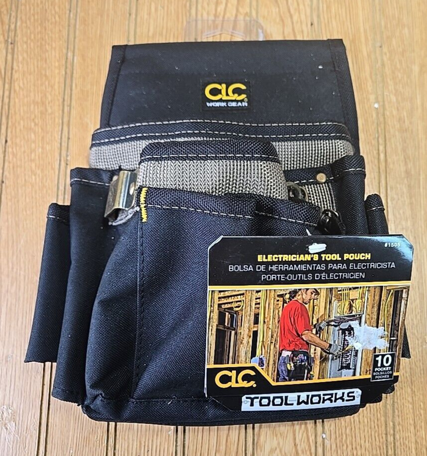 CLC 1505 3.5 in. W X 11 in. H Polyester Electrician’s Pouch 10 pocket Black/Tan